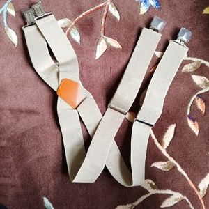 Heavy Duty Suspenders Unisex Tan Beige
